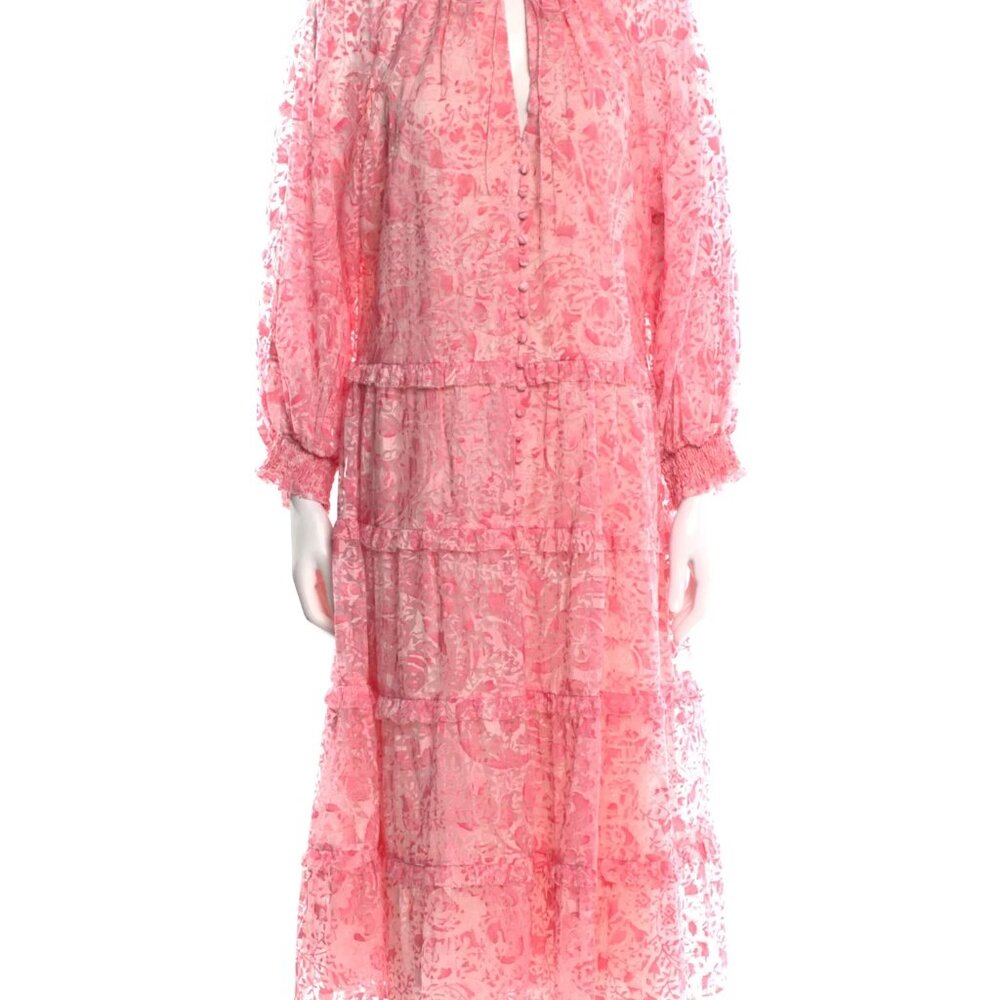Alice + Olivia Pink Lace Long Sleeve Dress